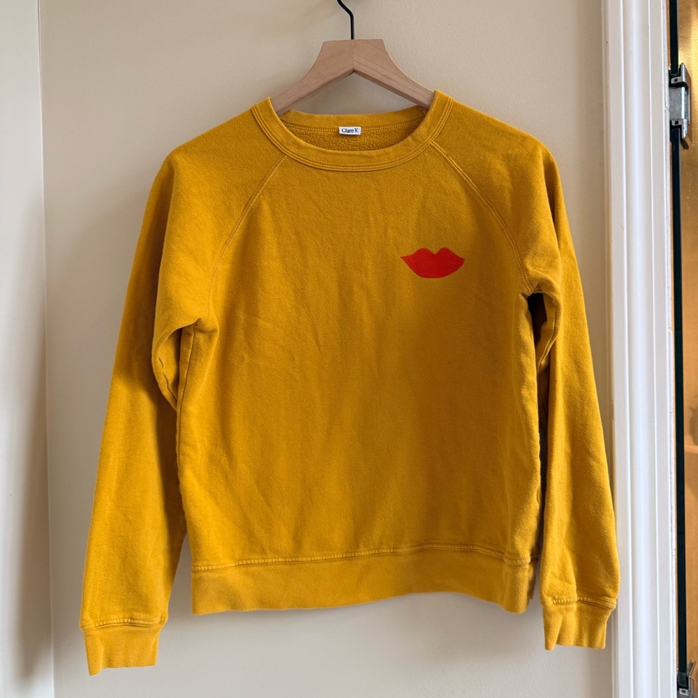 Clare V Sweatshirt with Red Lips 
 EUC